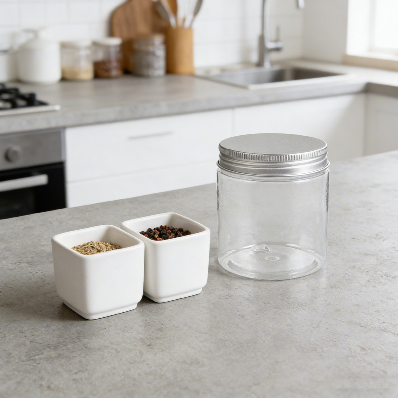 Food Storage Jars - 12 petits pots Mason transparents avec