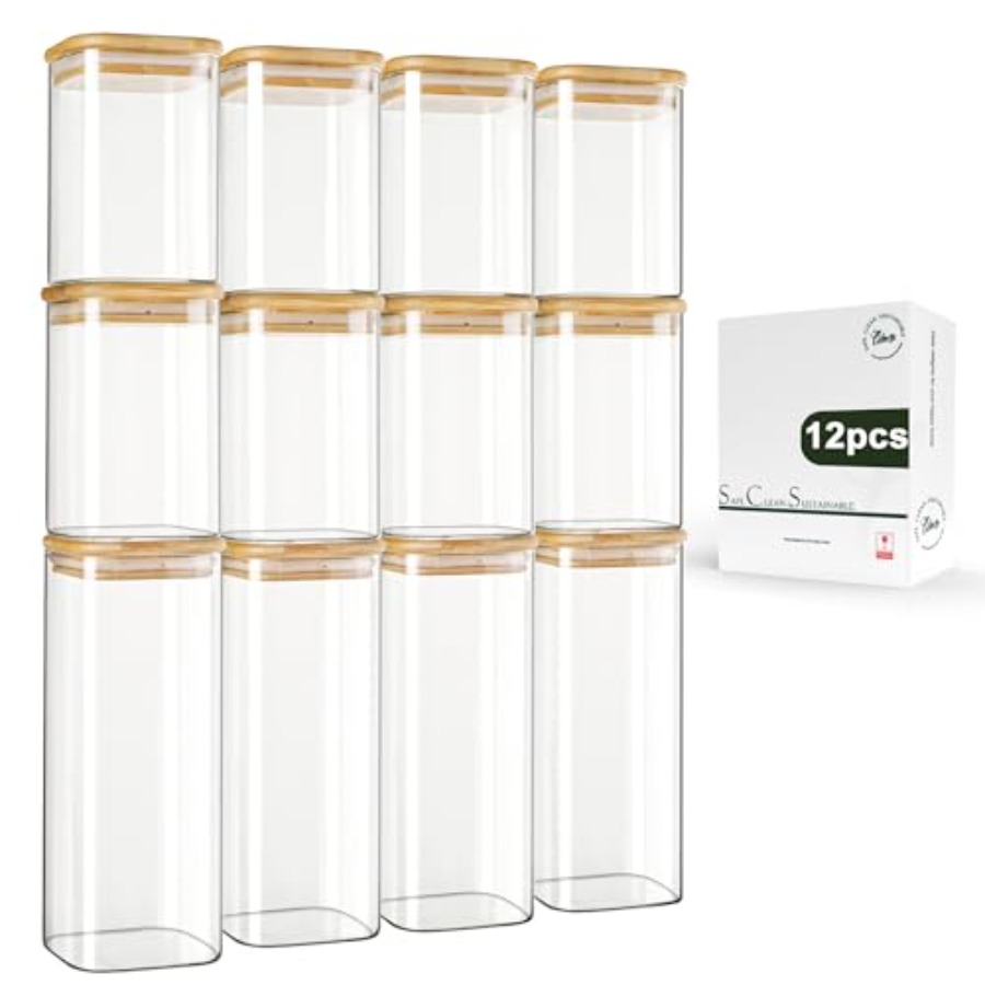 Food Storage Glass - Lot de 12 bocaux de conservation