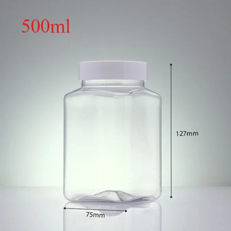 Food Storage Drums - Bouteilles en plastique carrées transparentes vides