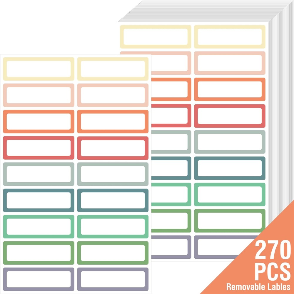 Food Storage Jars - 270 étiquettes autocollantes amovibles dans 9