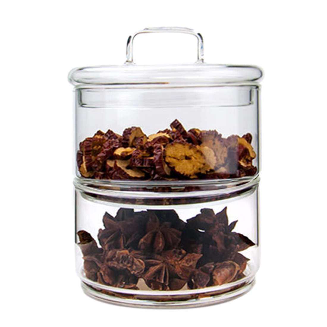 Food Storage Glass - Bouteille en verre empilable multicouche, bocal