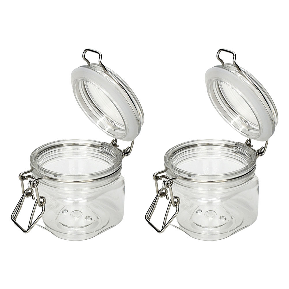 Food Storage Jars - 2 pots de conservation hermétiques transparents,