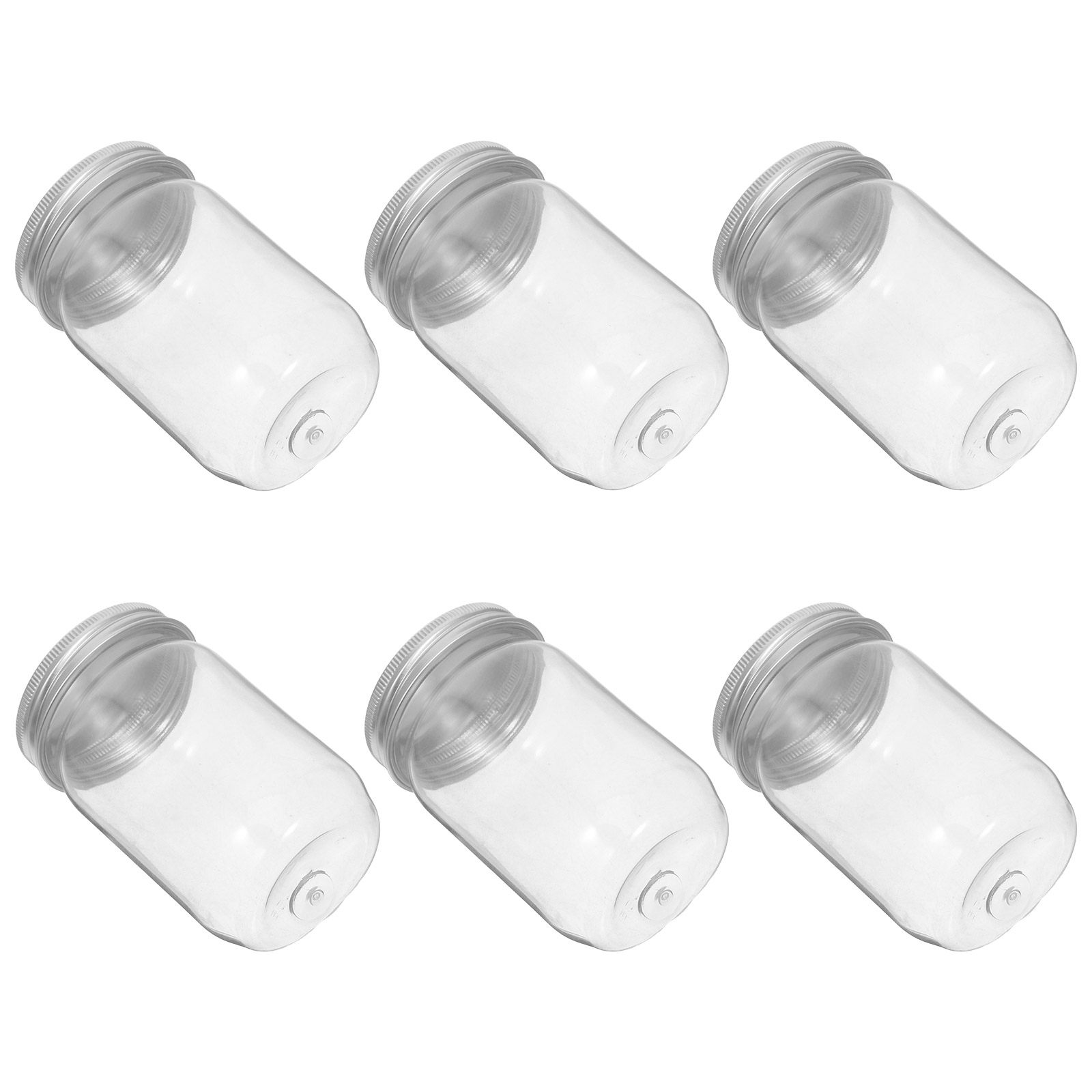 Food Storage Jars - 6 pots en plastique transparent avec
