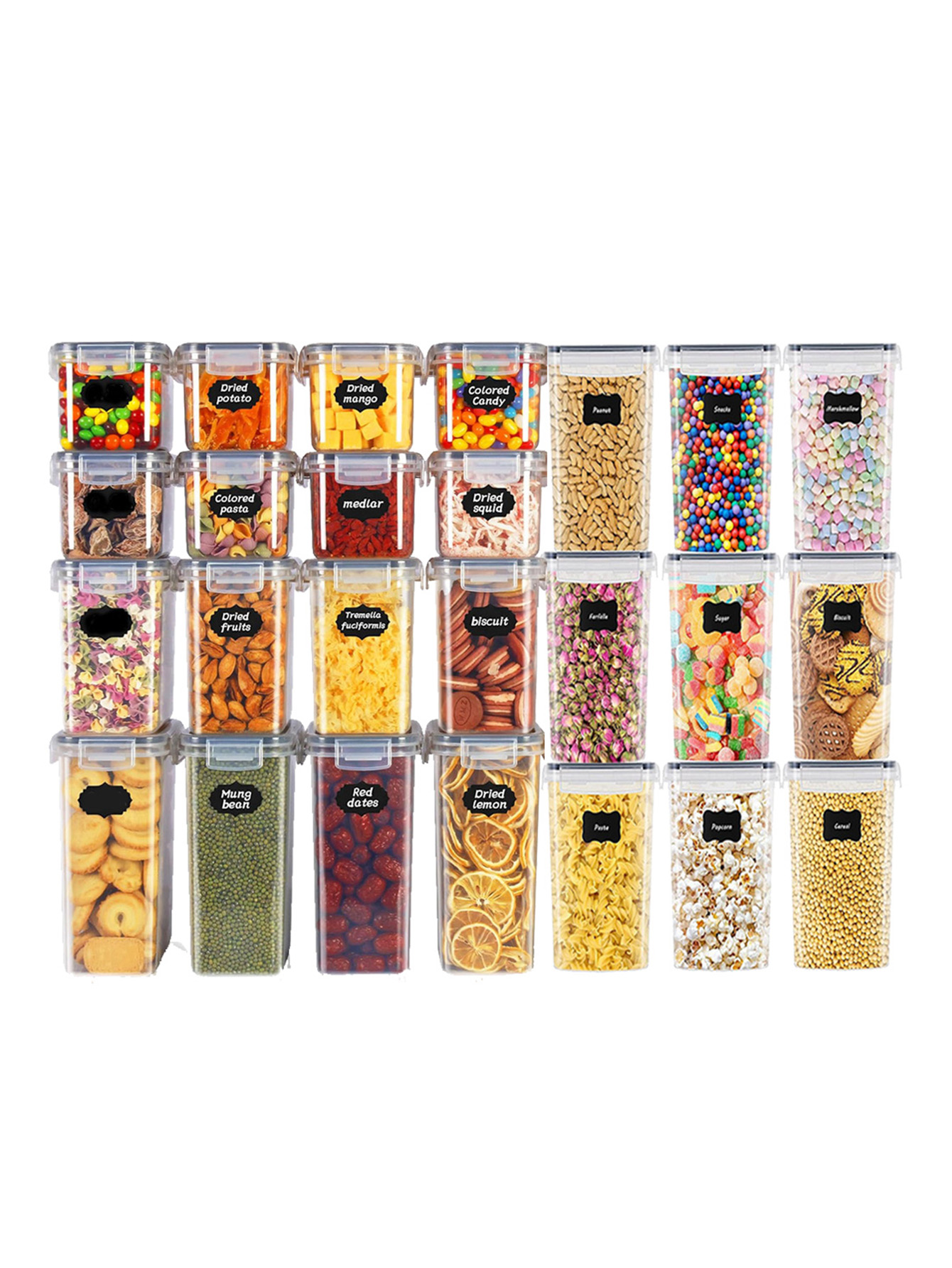 Food Storage Jars - 48 pièces, Contenants de stockage alimentaire