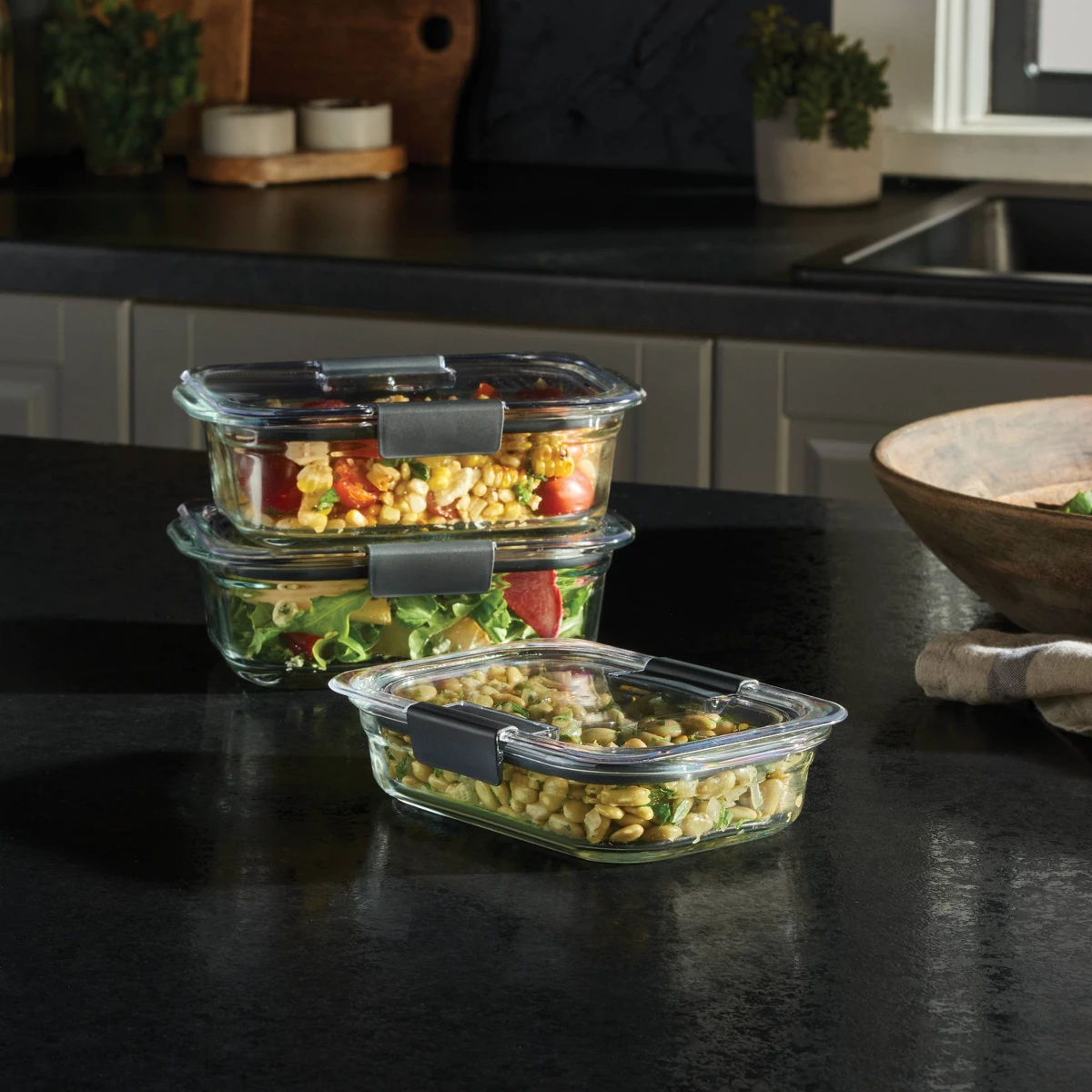 Food Storage Glass - Rubbermaid 6 pièces (lot de 3)