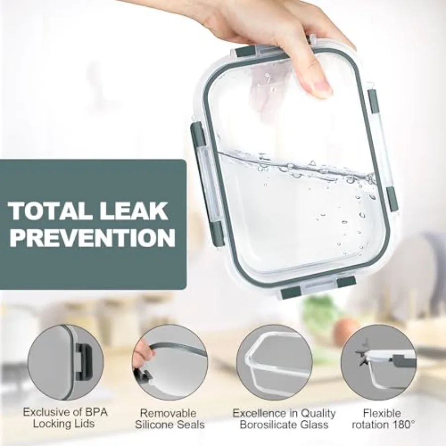 Lot de 10 contenants en verre  - Food Storage Glass avis et prix