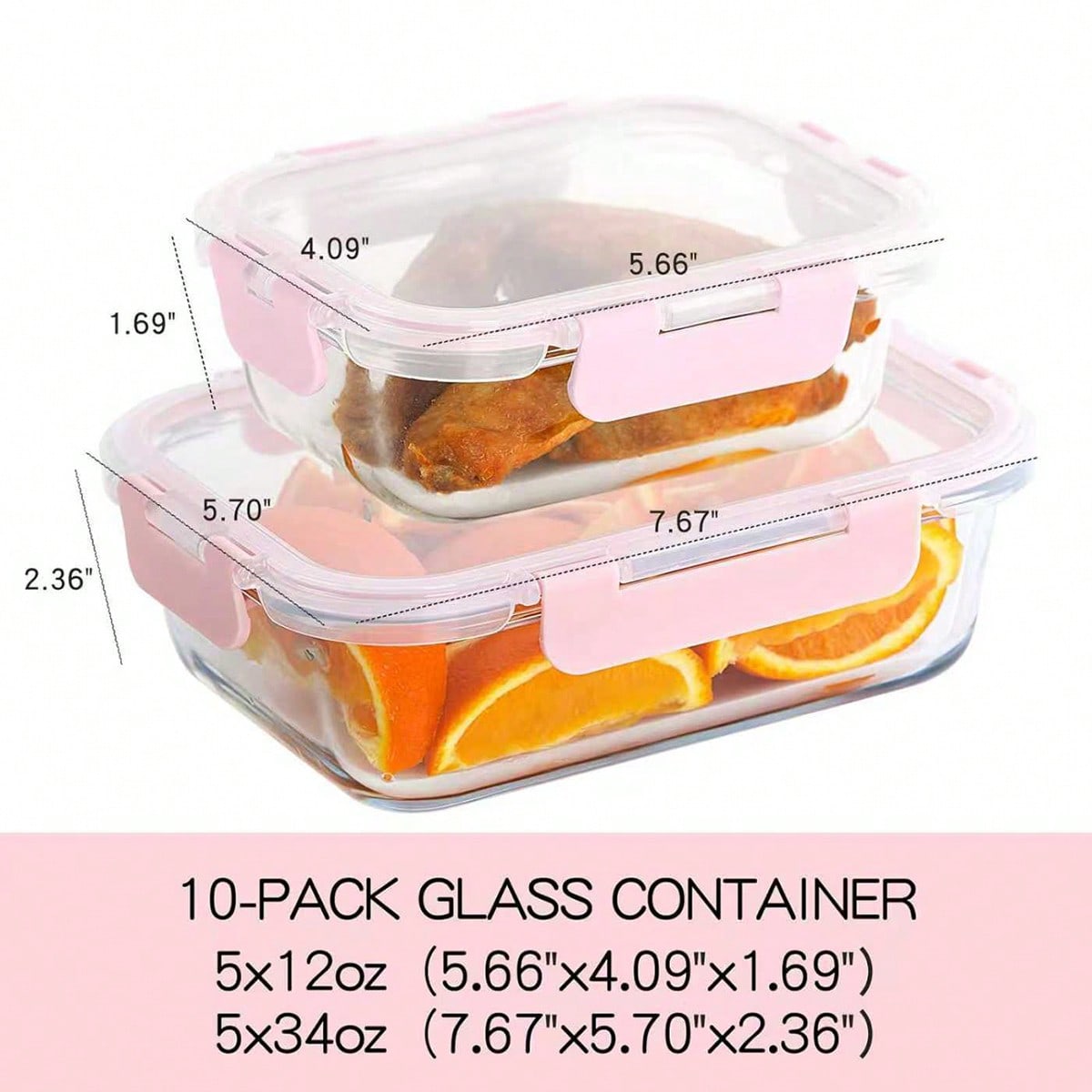 Lot de 10 récipients en verre  - Food Storage Glass avis et prix