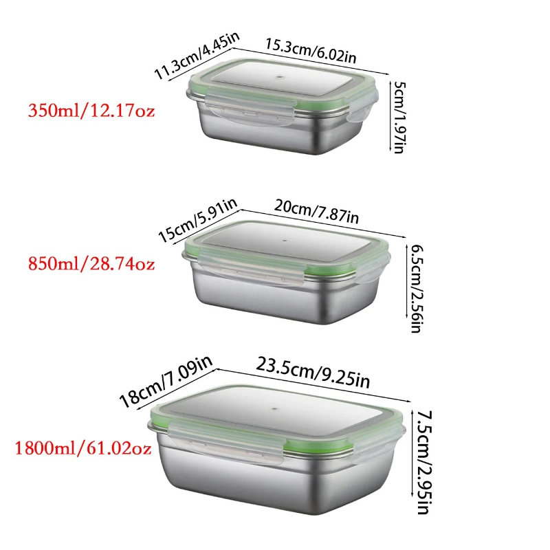 Boîte à déjeuner en acier inox - Food Storage Box Set avis et prix